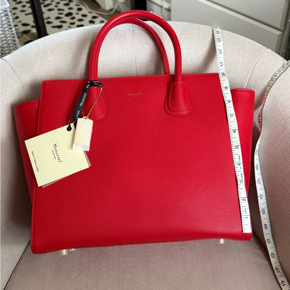 Elegant Red Leather Tote Bag - Picture 5 of 8